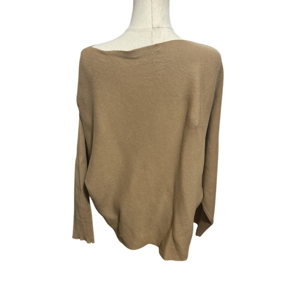 Lauren Ralph Lauren XL Tan Ribbed Knit Boatneck Dolman Sleeve Sweater - Picture 4 of 7